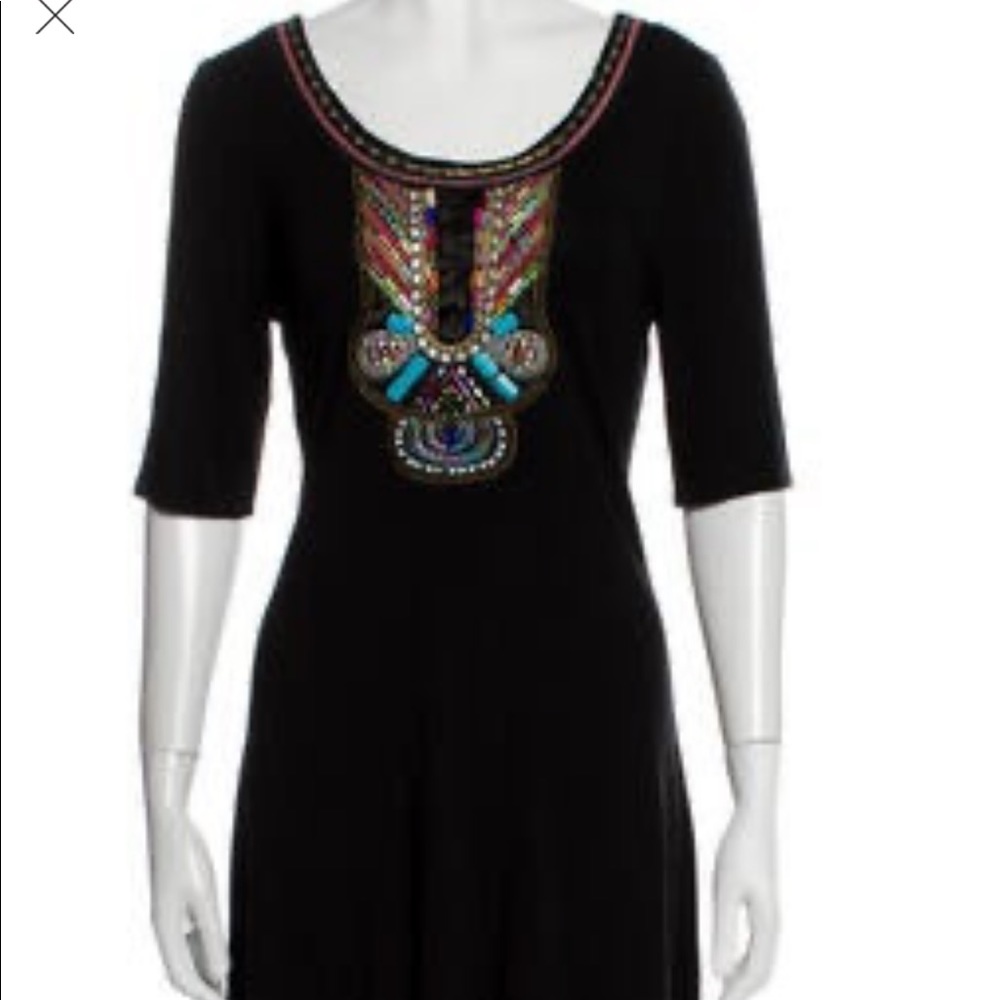 Black Dress with Embroidery-Neiman Marcus label